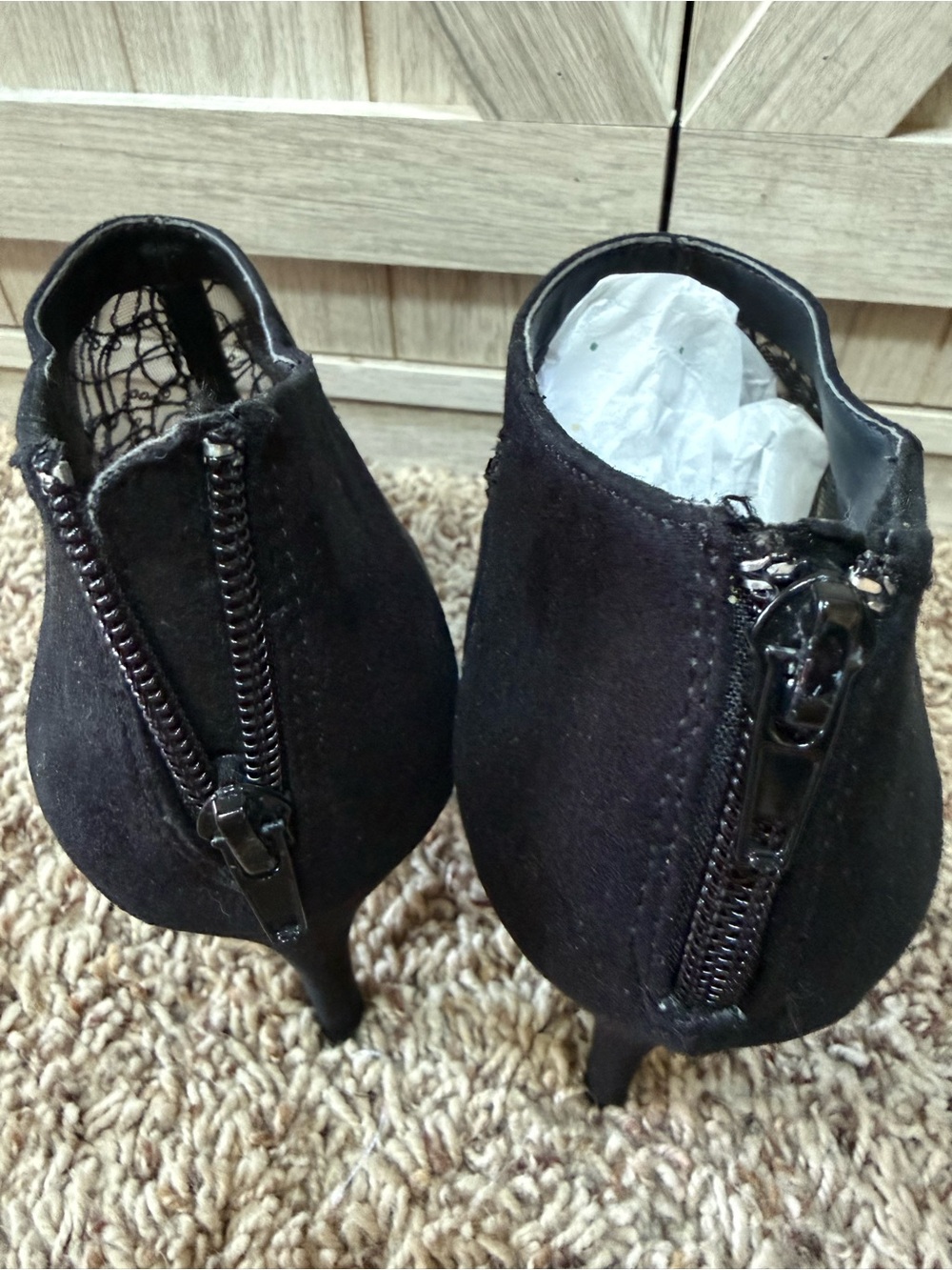 Styluxe- Black mesh Lace-Panel Stiletto Pumps (8) - Picture 6 of 11